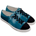 Teal Floral Print Men s Low Top Canvas Sneakers View3