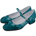 Teal Floral Print Women s Mary Jane Shoes View2