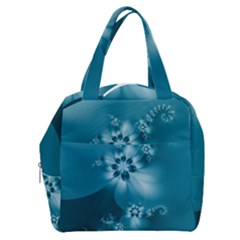 Teal Floral Print Boxy Hand Bag by SpinnyChairDesigns