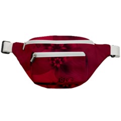 Scarlet Red Floral Print Fanny Pack by SpinnyChairDesigns