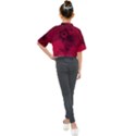 Scarlet Red Floral Print Kids Mock Neck Tee View2