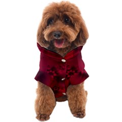 Scarlet Red Floral Print Dog Coat by SpinnyChairDesigns