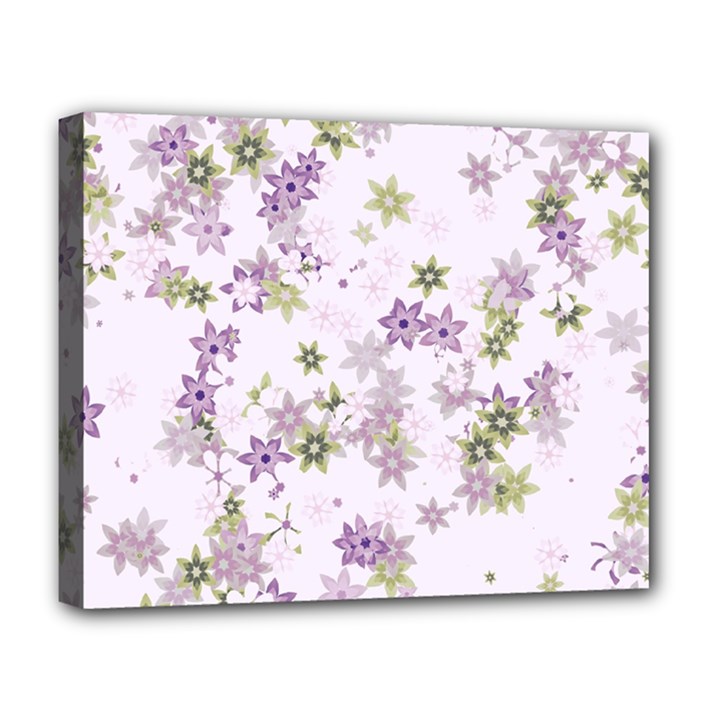 Purple Wildflower Print Deluxe Canvas 20  x 16  (Stretched)