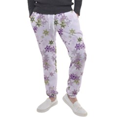 Purple Wildflower Print Men s Jogger Sweatpants by SpinnyChairDesigns