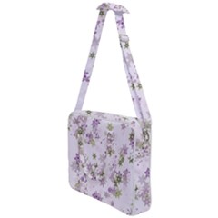 Purple Wildflower Print Cross Body Office Bag by SpinnyChairDesigns