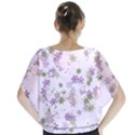 Purple Wildflower Print Batwing Chiffon Blouse View2