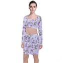 Purple Wildflower Print Top and Skirt Sets View1