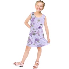 Purple Wildflower Print Kids  Tunic Dress by SpinnyChairDesigns