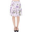 Purple Wildflower Print Velvet High Waist Skirt View1