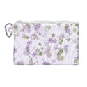 Purple Wildflower Print Canvas Cosmetic Bag (Large) View1