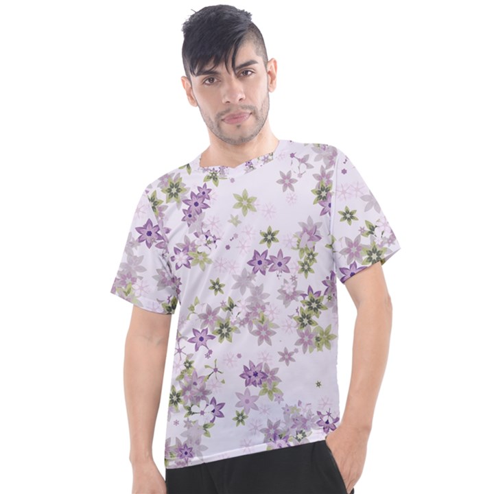 Purple Wildflower Print Men s Sport Top