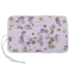 Purple Wildflower Print Pen Storage Case (l) by SpinnyChairDesigns