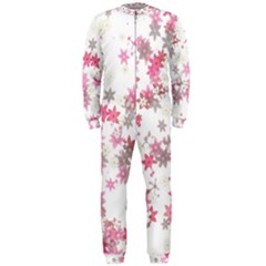 Pink Wildflower Print Onepiece Jumpsuit (men)  by SpinnyChairDesigns