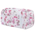 Pink Wildflower Print Toiletries Pouch View1