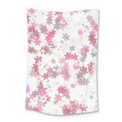 Pink Wildflower Print Small Tapestry by SpinnyChairDesigns