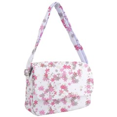 Pink Wildflower Print Courier Bag by SpinnyChairDesigns