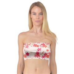 Vermilion And Coral Floral Print Bandeau Top by SpinnyChairDesigns