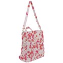 Vermilion and Coral Floral Print Crossbody Backpack View2