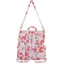 Vermilion and Coral Floral Print Crossbody Backpack View3