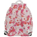 Vermilion and Coral Floral Print Top Flap Backpack View3