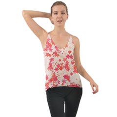 Vermilion And Coral Floral Print Chiffon Cami by SpinnyChairDesigns