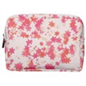 Vermilion and Coral Floral Print Make Up Pouch (Medium) View1