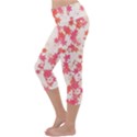 Vermilion and Coral Floral Print Lightweight Velour Capri Yoga Leggings View2