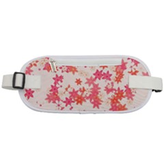 Vermilion And Coral Floral Print Rounded Waist Pouch by SpinnyChairDesigns