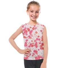 Vermilion And Coral Floral Print Kids  Mesh Tank Top by SpinnyChairDesigns