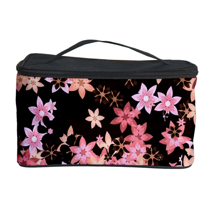 Pink Lilies on Black Cosmetic Storage