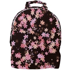 Pink Lilies On Black Mini Full Print Backpack by SpinnyChairDesigns