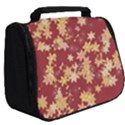 Gold and Tuscan Red Floral Print Full Print Travel Pouch (Big) View2