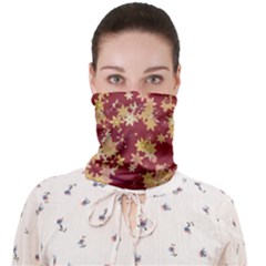 Gold And Tuscan Red Floral Print Face Covering Bandana (adult) by SpinnyChairDesigns