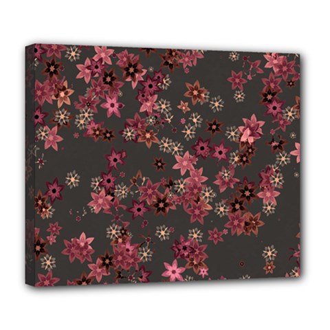 Pink Wine Floral Print Deluxe Canvas 24  X 20  (stretched) by SpinnyChairDesigns