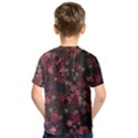 Pink Wine Floral Print Kids  Sport Mesh Tee View2