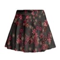 Pink Wine Floral Print Mini Flare Skirt View1