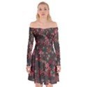 Pink Wine Floral Print Off Shoulder Skater Dress View1