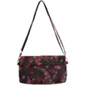 Pink Wine Floral Print Removable Strap Clutch Bag View2