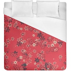 Red Wildflower Floral Print Duvet Cover (king Size) by SpinnyChairDesigns