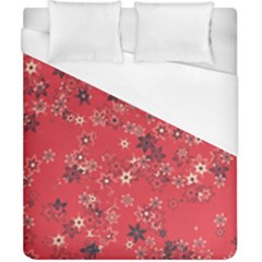 Red Wildflower Floral Print Duvet Cover (california King Size) by SpinnyChairDesigns