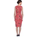 Red Wildflower Floral Print Classic Sleeveless Midi Dress View2