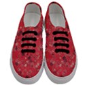 Red Wildflower Floral Print Men s Classic Low Top Sneakers View1