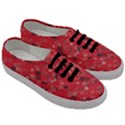 Red Wildflower Floral Print Men s Classic Low Top Sneakers View3