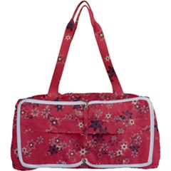 Red Wildflower Floral Print Multi Function Bag by SpinnyChairDesigns