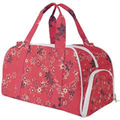 Red Wildflower Floral Print Burner Gym Duffel Bag by SpinnyChairDesigns