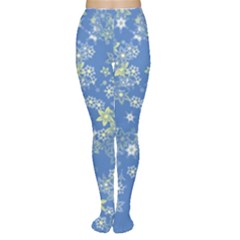 Yellow Flowers On Blue Tights by SpinnyChairDesigns