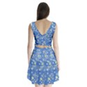 Yellow Flowers on Blue Split Back Mini Dress  View2