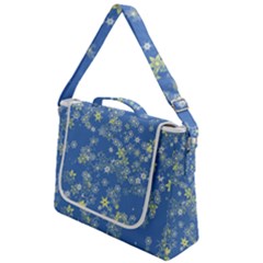 Yellow Flowers On Blue Box Up Messenger Bag by SpinnyChairDesigns