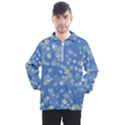 Yellow Flowers on Blue Men s Half Zip Pullover View1