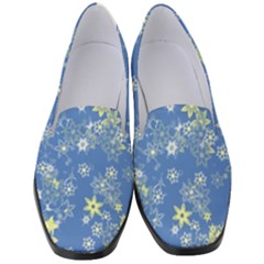 Yellow Flowers On Blue Women s Classic Loafer Heels by SpinnyChairDesigns